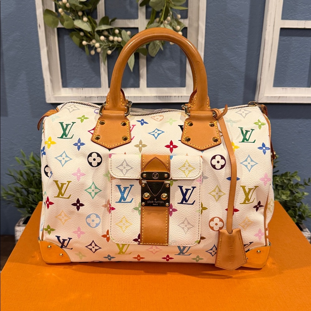 🔥🔥Authentic Louis Vuitton Takashi Murakami Multi Color Speedy 30